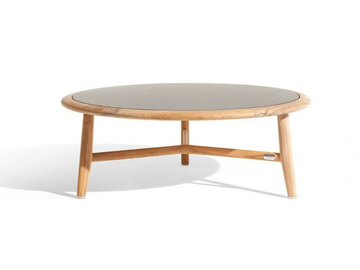 THE SECRET GARDEN - Low round teak garden side table with stoneware top by Poltrona Frau - view 3